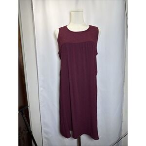 A&I Womens Dress Crêpe Embroidered Bodice, Lined. Size Medium Burgundy Color.